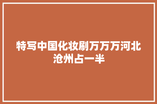 特写中国化妆刷万万万河北沧州占一半