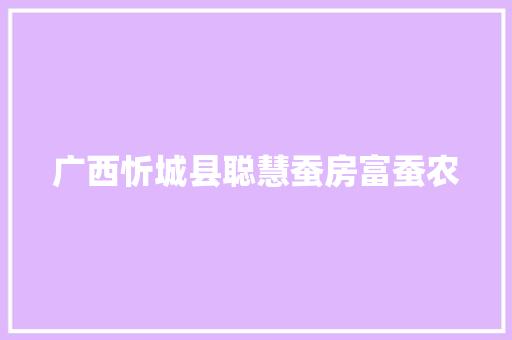 广西忻城县聪慧蚕房富蚕农