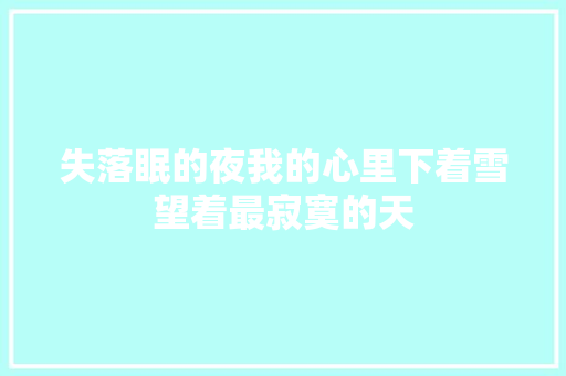 失落眠的夜我的心里下着雪望着最寂寞的天