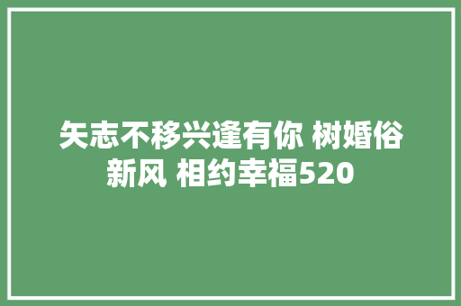 矢志不移兴逢有你 树婚俗新风 相约幸福520