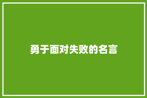 勇于面对失败的名言