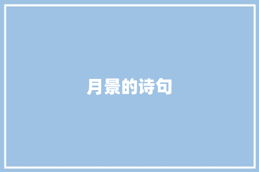 月景的诗句