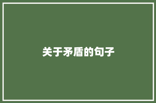 关于矛盾的句子