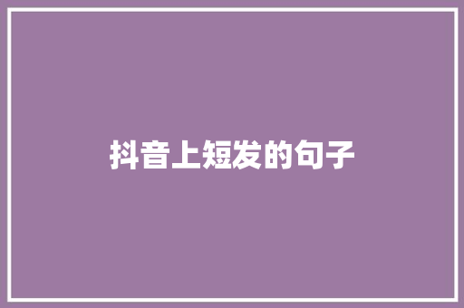 抖音上短发的句子