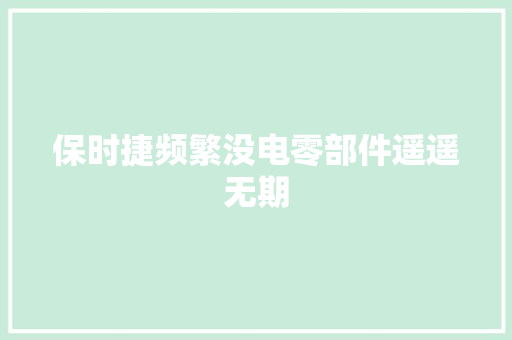 保时捷频繁没电零部件遥遥无期