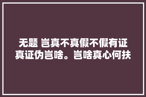 无题 岂真不真假不假有证真证伪岂啥。岂啥真心何扶正