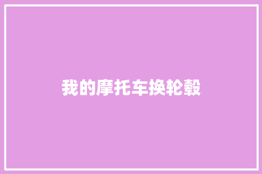 我的摩托车换轮毂