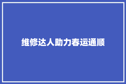 维修达人助力春运通顺 汽车知识