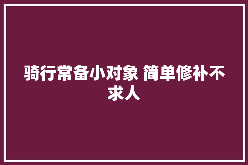 骑行常备小对象 简单修补不求人
