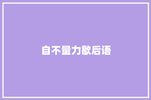 自不量力歇后语