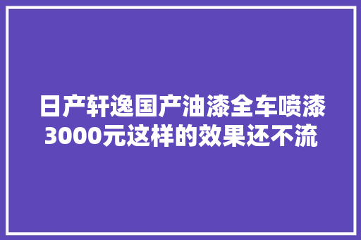 日产轩逸国产油漆全车喷漆3000元这样的效果还不流口水吗 汽车知识