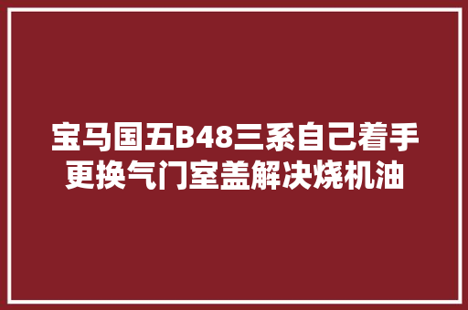 宝马国五B48三系自己着手更换气门室盖解决烧机油