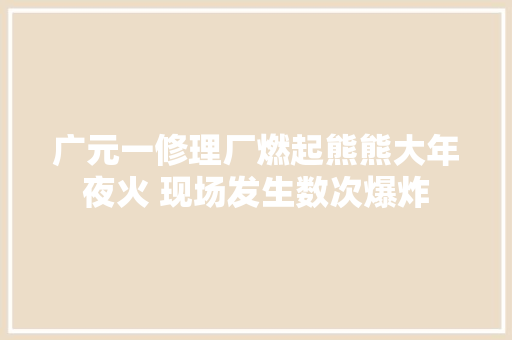 广元一修理厂燃起熊熊大年夜火 现场发生数次爆炸