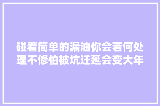 碰着简单的漏油你会若何处理不修怕被坑迁延会变大年夜故障