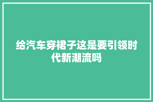 给汽车穿裙子这是要引领时代新潮流吗