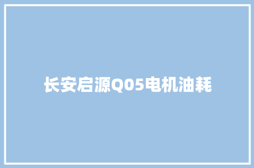 长安启源Q05电机油耗