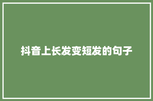 抖音上长发变短发的句子