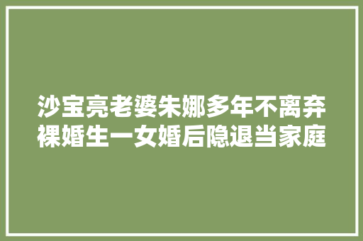 沙宝亮老婆朱娜多年不离弃裸婚生一女婚后隐退当家庭主妇