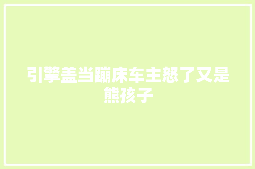引擎盖当蹦床车主怒了又是熊孩子