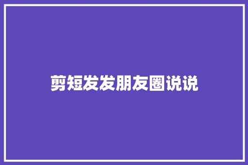 剪短发发朋友圈说说