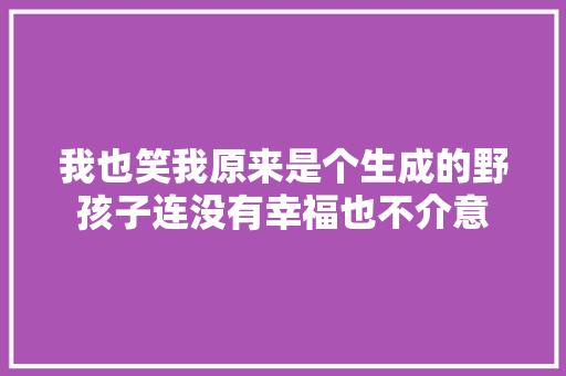 我也笑我原来是个生成的野孩子连没有幸福也不介意