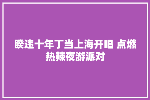 睽违十年丁当上海开唱 点燃热辣夜游派对 休闲娱乐