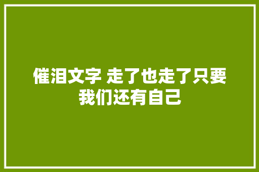 催泪文字 走了也走了只要我们还有自己