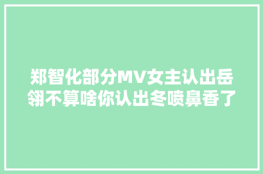 郑智化部分MV女主认出岳翎不算啥你认出冬喷鼻香了吗