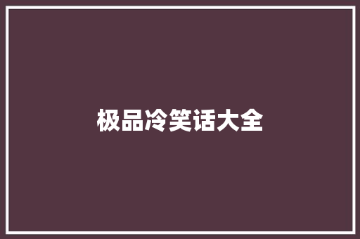 极品冷笑话大全