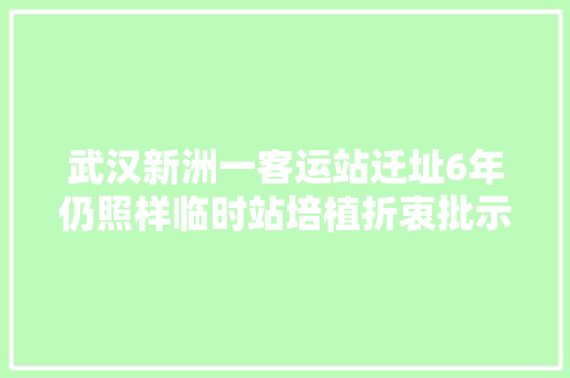 武汉新洲一客运站迁址6年仍照样临时站培植折衷批示部今年动工修新站