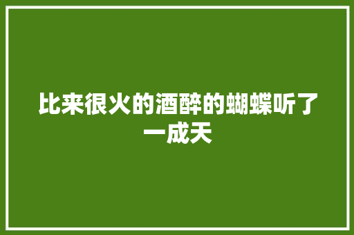 比来很火的酒醉的蝴蝶听了一成天 休闲娱乐