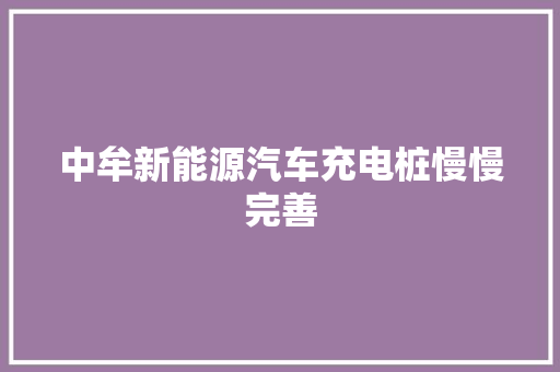中牟新能源汽车充电桩慢慢完善