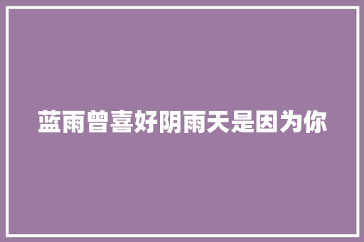 蓝雨曾喜好阴雨天是因为你