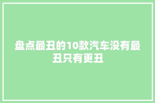 盘点最丑的10款汽车没有最丑只有更丑