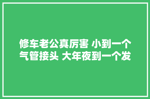 修车老公真厉害 小到一个气管接头 大年夜到一个发动机 都能搞定