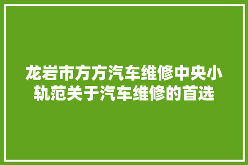 龙岩市方方汽车维修中央小轨范关于汽车维修的首选