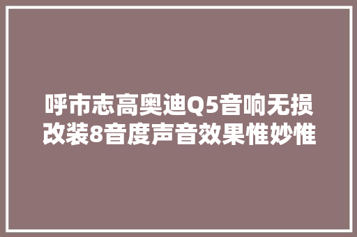 呼市志高奥迪Q5音响无损改装8音度声音效果惟妙惟肖