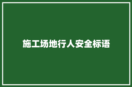 施工场地行人安全标语