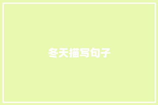 冬天描写句子