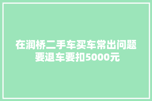 在润桥二手车买车常出问题 要退车要扣5000元