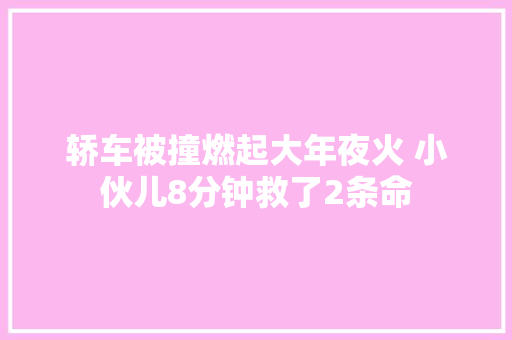 轿车被撞燃起大年夜火 小伙儿8分钟救了2条命