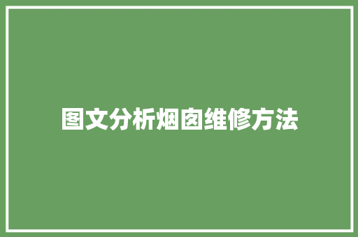 图文分析烟囱维修方法