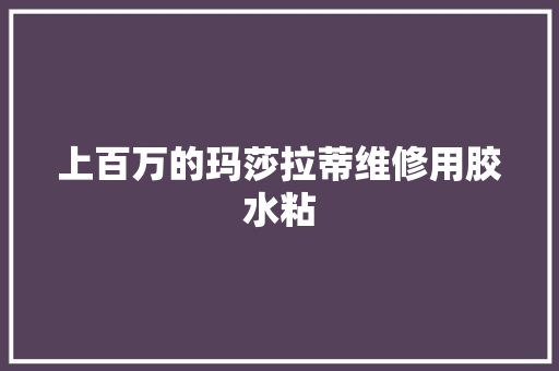 上百万的玛莎拉蒂维修用胶水粘
