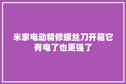 米家电动精修螺丝刀开箱它有电了也更强了