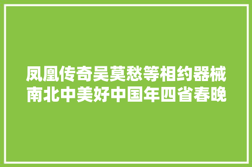 凤凰传奇吴莫愁等相约器械南北中美好中国年四省春晚