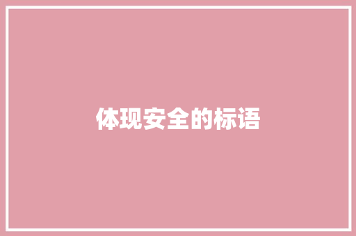 体现安全的标语