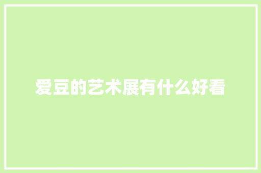 爱豆的艺术展有什么好看