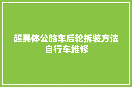超具体公路车后轮拆装方法自行车维修
