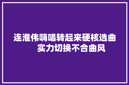 连淮伟嗨唱转起来硬核选曲      实力切换不合曲风