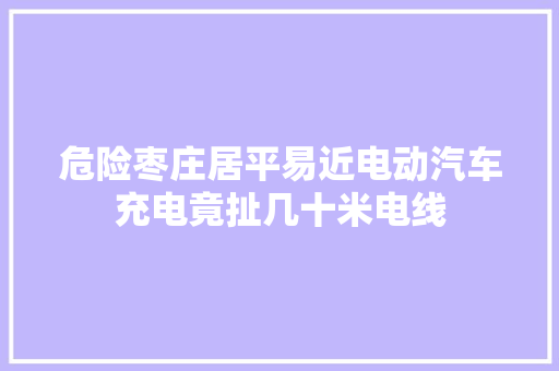 危险枣庄居平易近电动汽车充电竟扯几十米电线